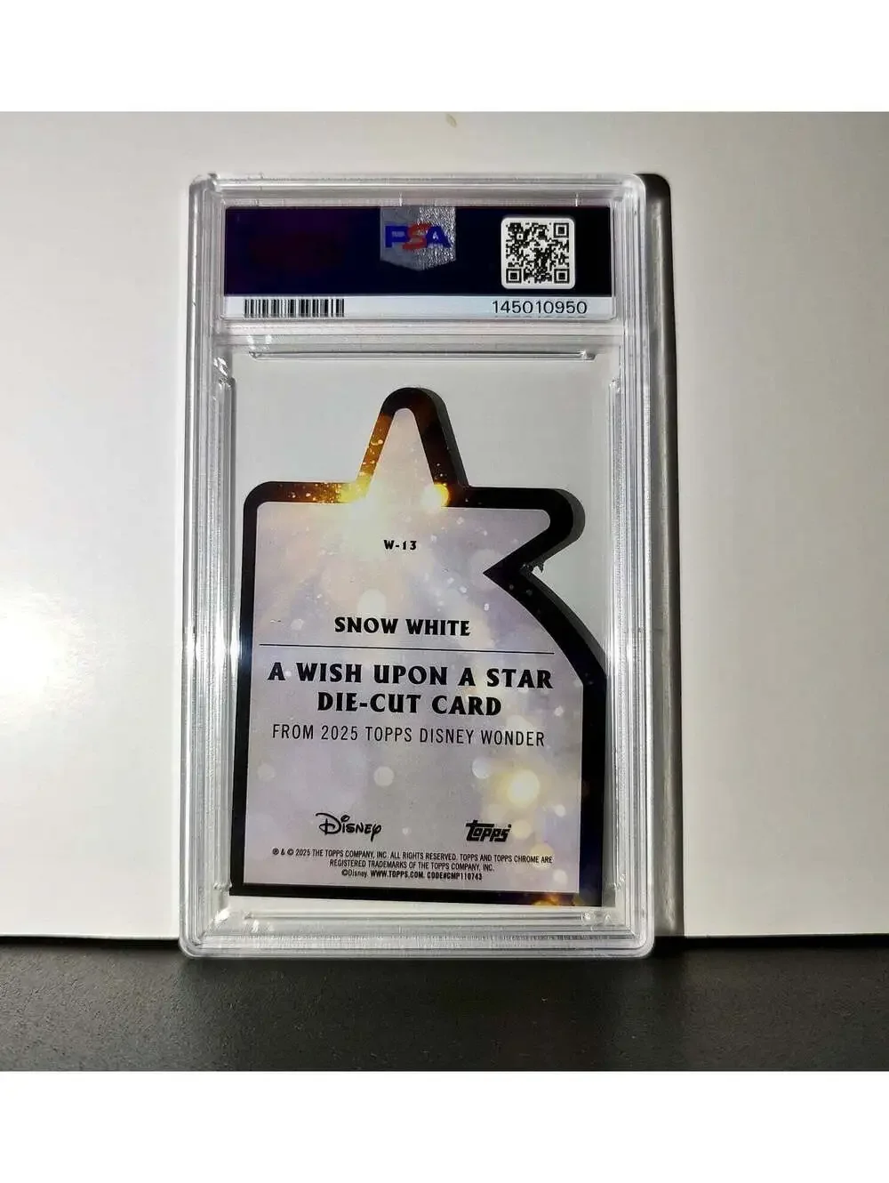 Snow White 2025 Topps Chrome Disney #W-13 Wish Upon A Star Die Cut Card PSA 9